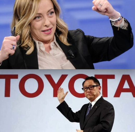 Giorgia Meloni parla con Toyota e… - image Meloni-Toyota on https://motori.net