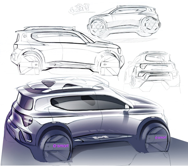 Mazda CX-3 gioca la carta del SUV compatto di classe premium - image smartconcept5-still-sketch-exterior on https://motori.net